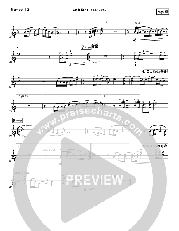 Let It Echo (Heaven Fall) Trumpet 1,2 (Jesus Culture / Chris Quilala)