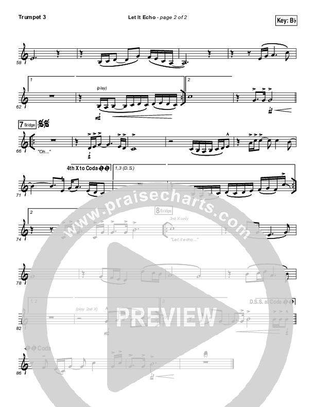 Let It Echo (Heaven Fall) Trumpet 3 (Jesus Culture / Chris Quilala)