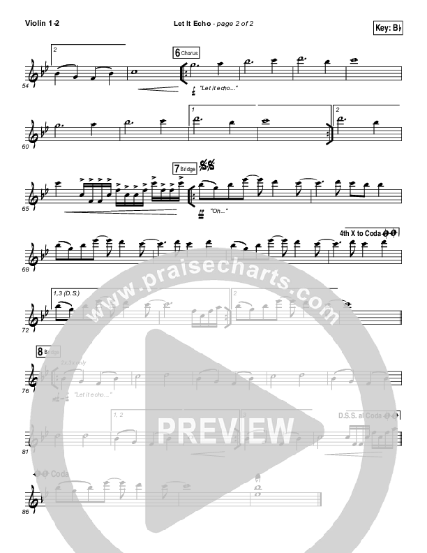 Let It Echo (Heaven Fall) Violin 1/2 (Jesus Culture / Chris Quilala)