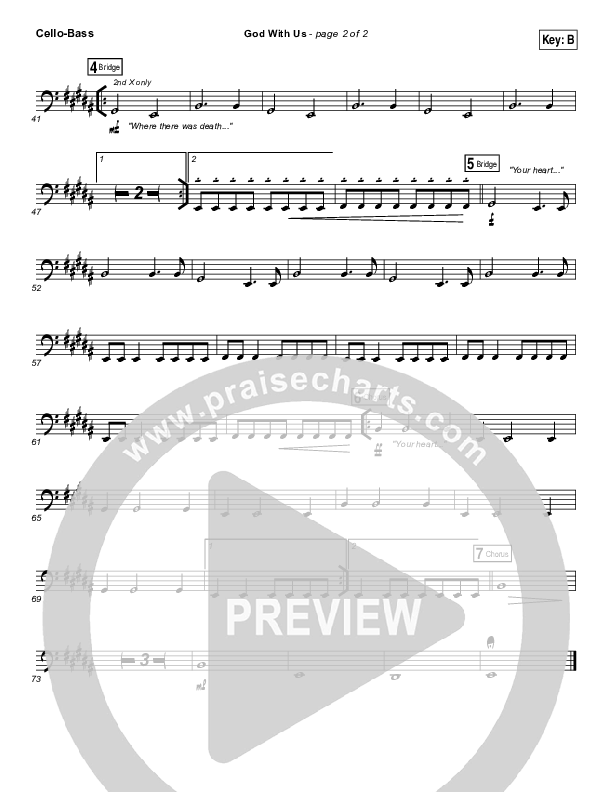 God With Us Cello/Bass (Jesus Culture / Bryan Torwalt)