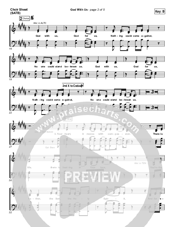 God With Us Choir Sheet (SATB) (Jesus Culture / Bryan Torwalt)
