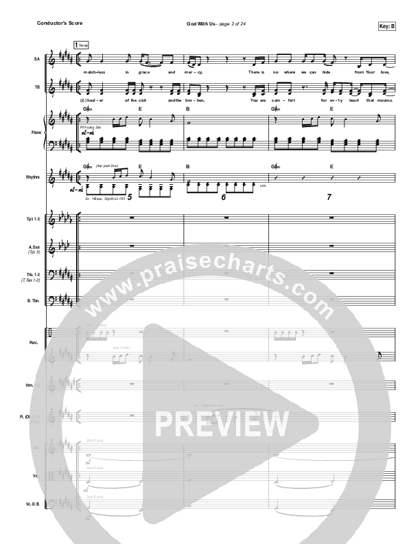 God With Us Conductor's Score (Jesus Culture / Bryan Torwalt)