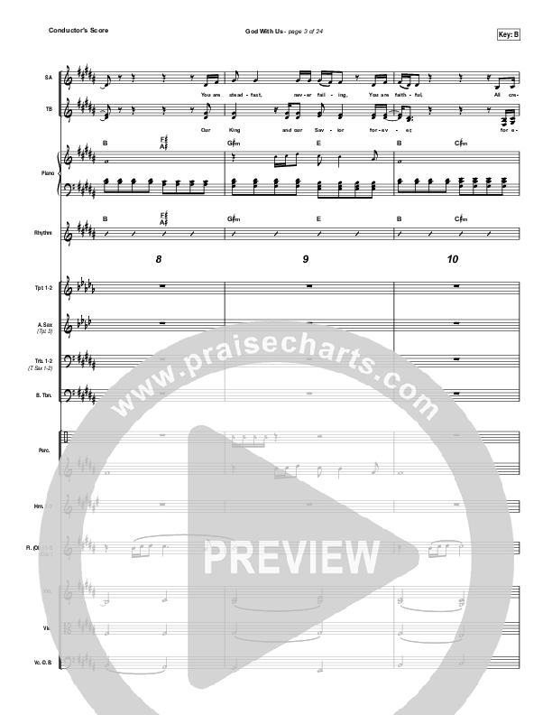 God With Us Conductor's Score (Jesus Culture / Bryan Torwalt)