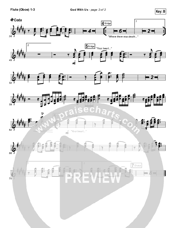 God With Us Flute/Oboe 1/2/3 (Jesus Culture / Bryan Torwalt)