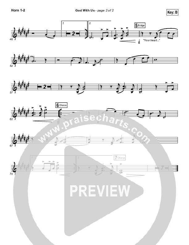 God With Us French Horn 1/2 (Jesus Culture / Bryan Torwalt)