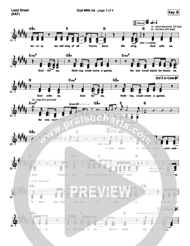 God With Us Lead Sheet (SAT) (Jesus Culture / Bryan Torwalt)