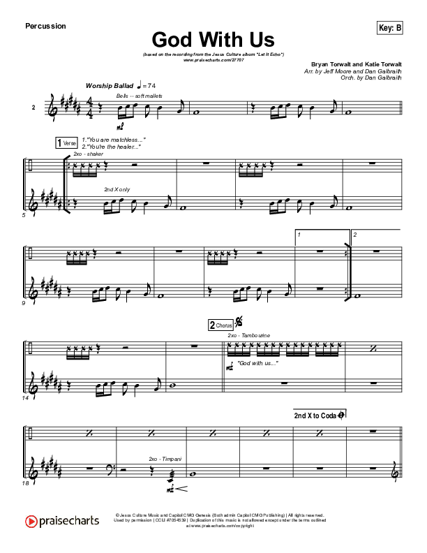 God With Us Percussion (Jesus Culture / Bryan Torwalt)