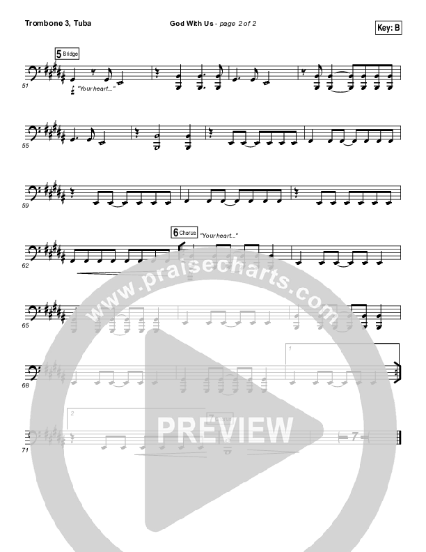 God With Us Trombone 3/Tuba (Jesus Culture / Bryan Torwalt)