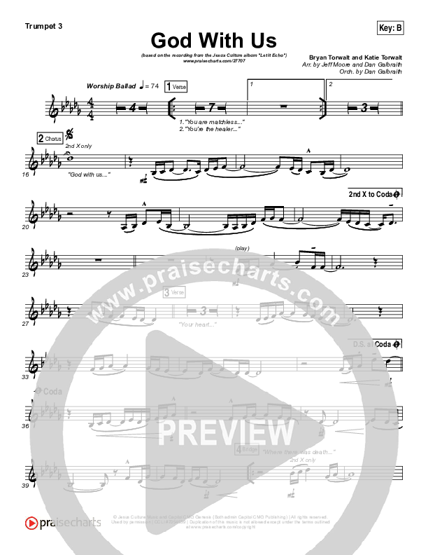 God With Us Trumpet 3 (Jesus Culture / Bryan Torwalt)