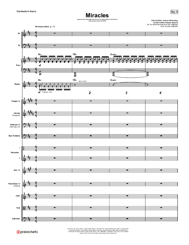 Miracles Conductor's Score (Jesus Culture / Chris Quilala)