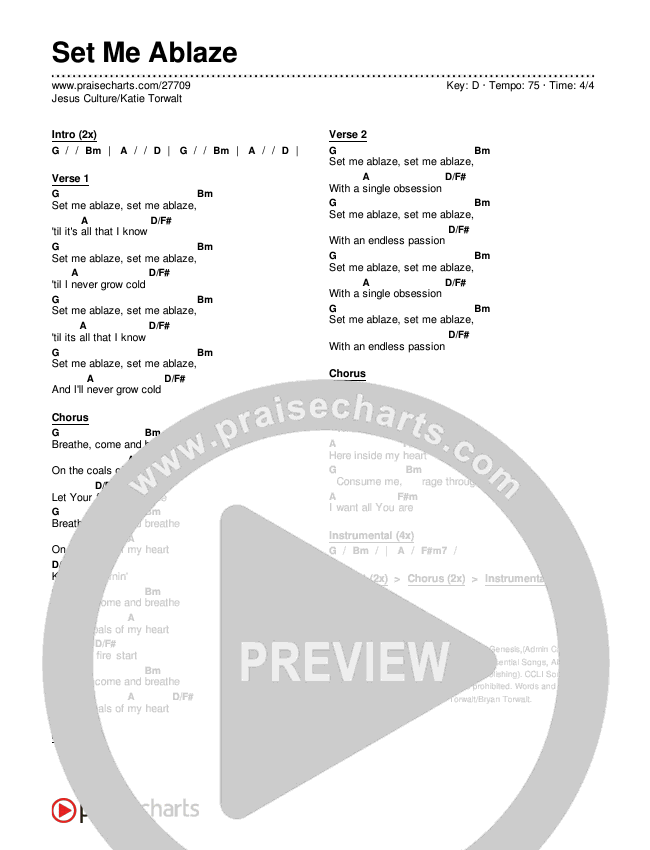 Set Me Ablaze Chords & Lyrics (Jesus Culture / Katie Torwalt)