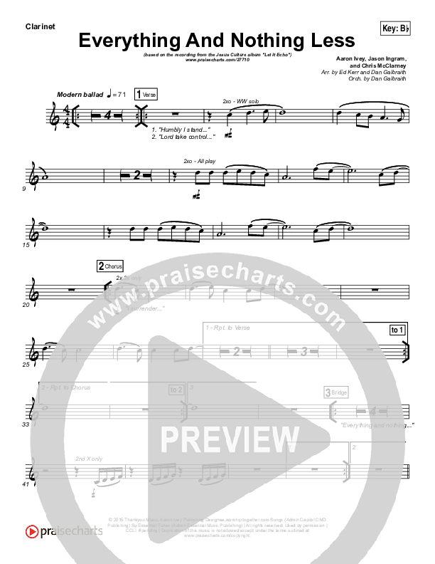 Everything And Nothing Less Wind Pack (Jesus Culture / Chris McClarney)