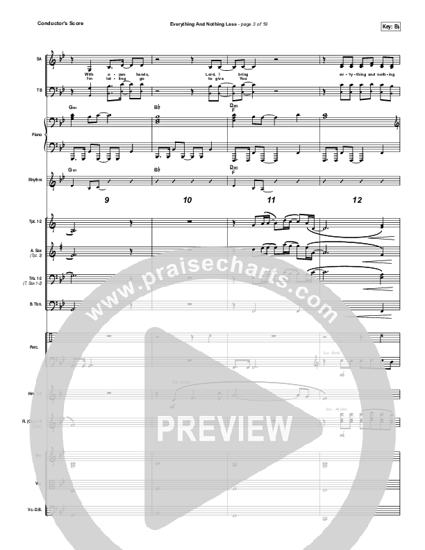 Everything And Nothing Less Conductor's Score (Jesus Culture / Chris McClarney)