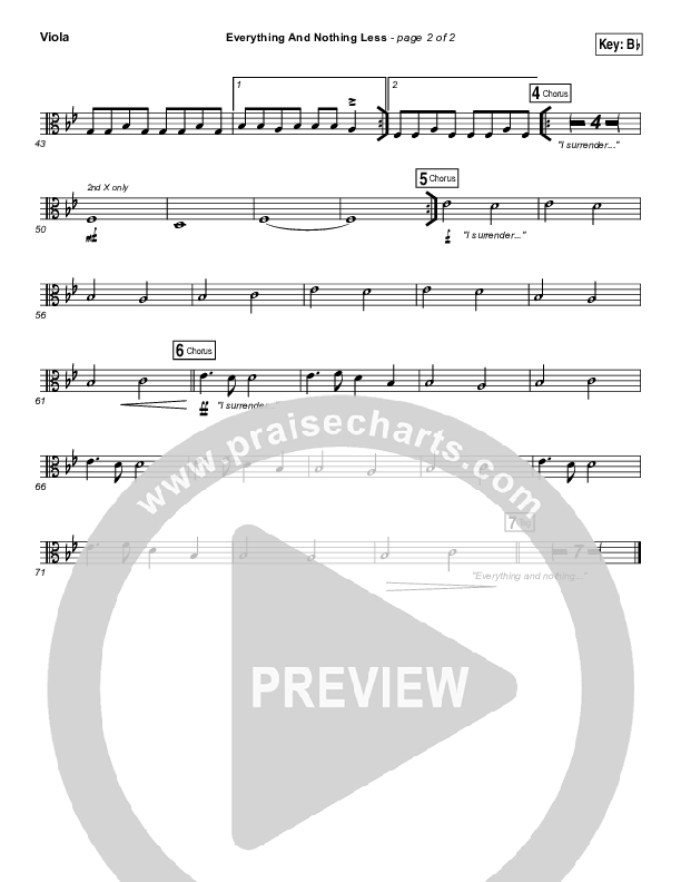 Everything And Nothing Less Viola (Jesus Culture / Chris McClarney)