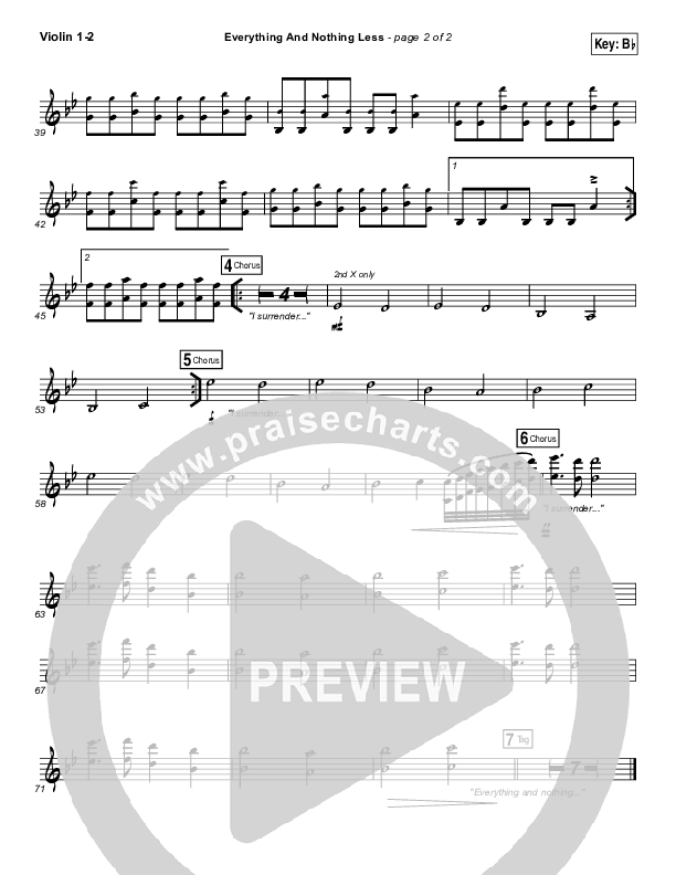 Everything And Nothing Less Violin 1/2 (Jesus Culture / Chris McClarney)