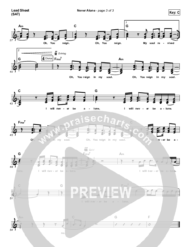 Never Alone  Lead (SAT) (Hillsong Young & Free)