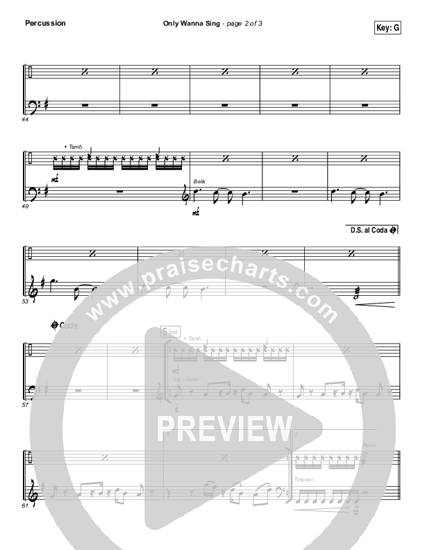 Only Wanna Sing Percussion (Hillsong Young & Free)