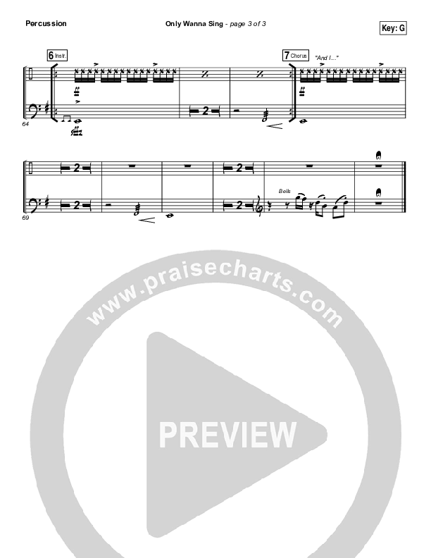 Only Wanna Sing Percussion (Hillsong Young & Free)