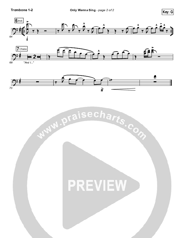 Only Wanna Sing Trombone 1/2 (Hillsong Young & Free)