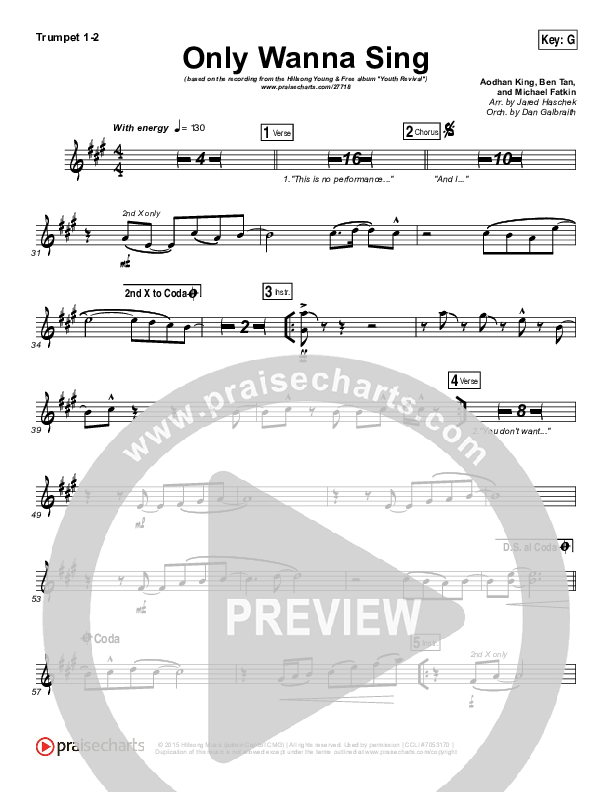 Only Wanna Sing Trumpet 1,2 (Hillsong Young & Free)