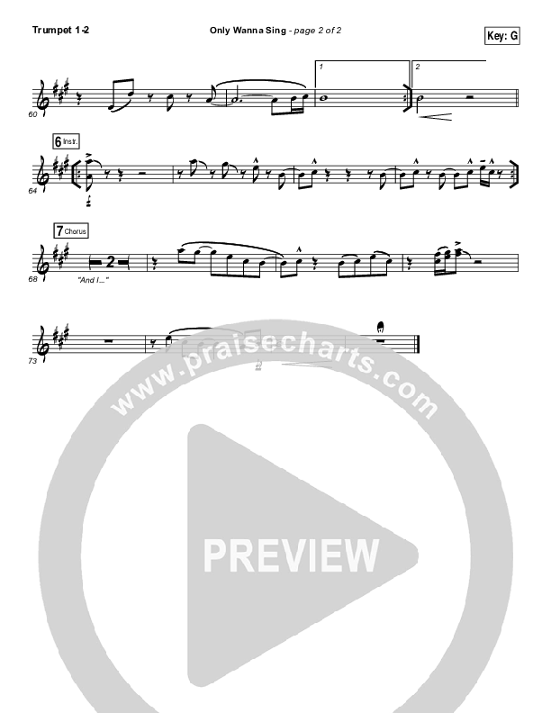 Only Wanna Sing Trumpet 1,2 (Hillsong Young & Free)