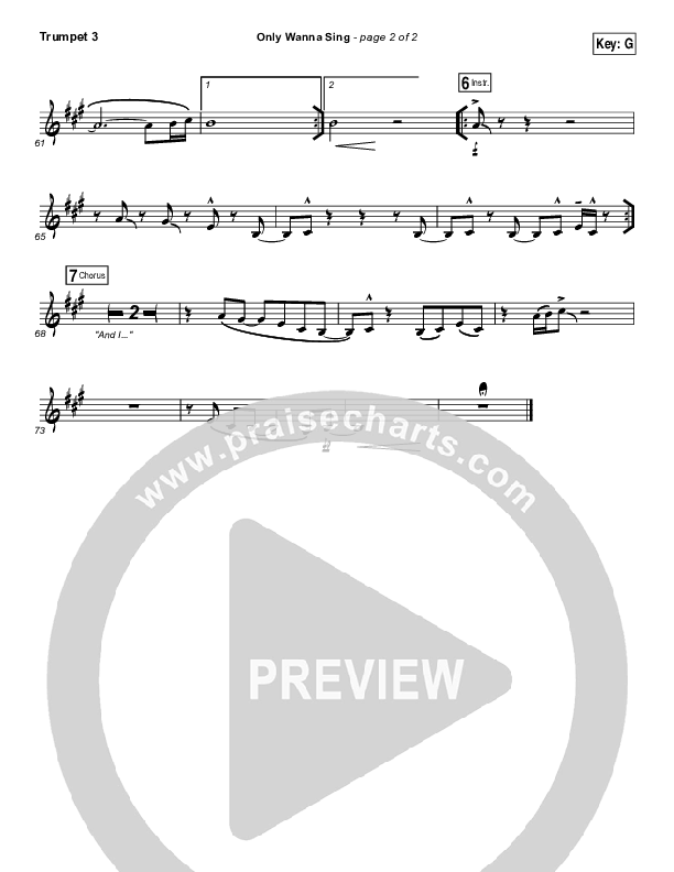 Only Wanna Sing Trumpet 3 (Hillsong Young & Free)