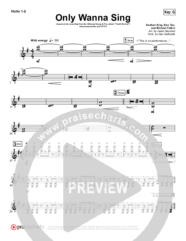 Only Wanna Sing Violin 1/2 (Hillsong Young & Free)