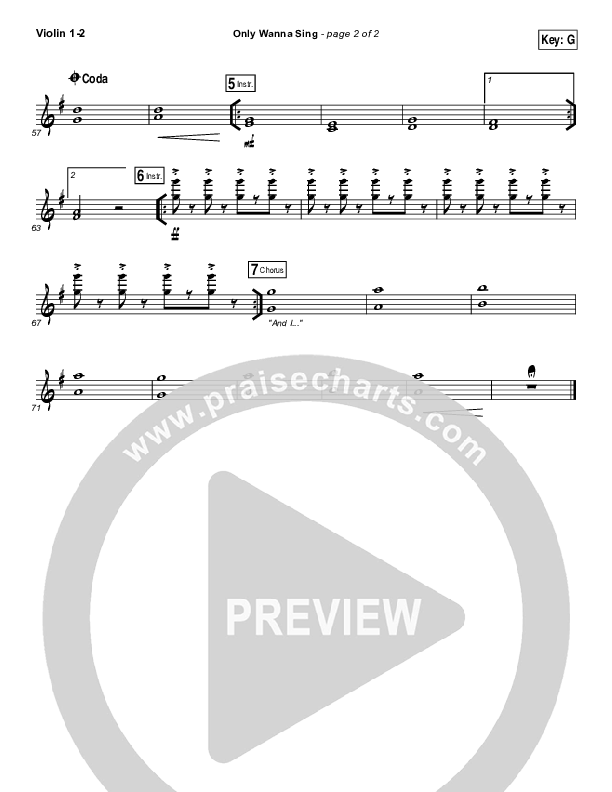 Only Wanna Sing Violin 1/2 (Hillsong Young & Free)