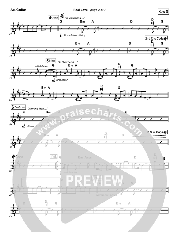 Real Love Acoustic Guitar (Hillsong Young & Free)