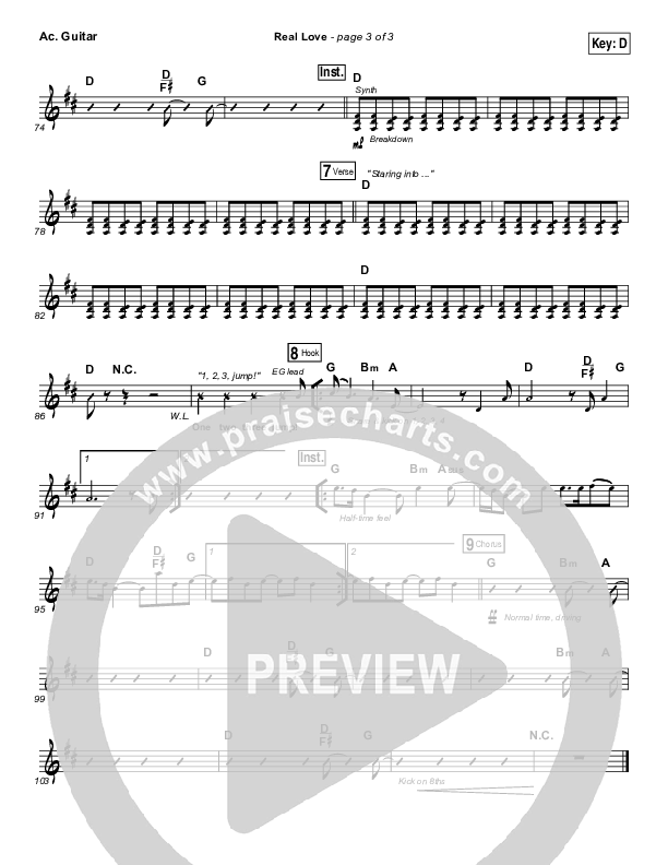 Real Love Acoustic Guitar (Hillsong Young & Free)