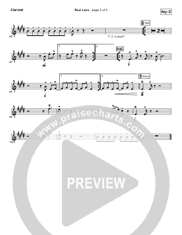 Real Love Clarinet (Hillsong Young & Free)