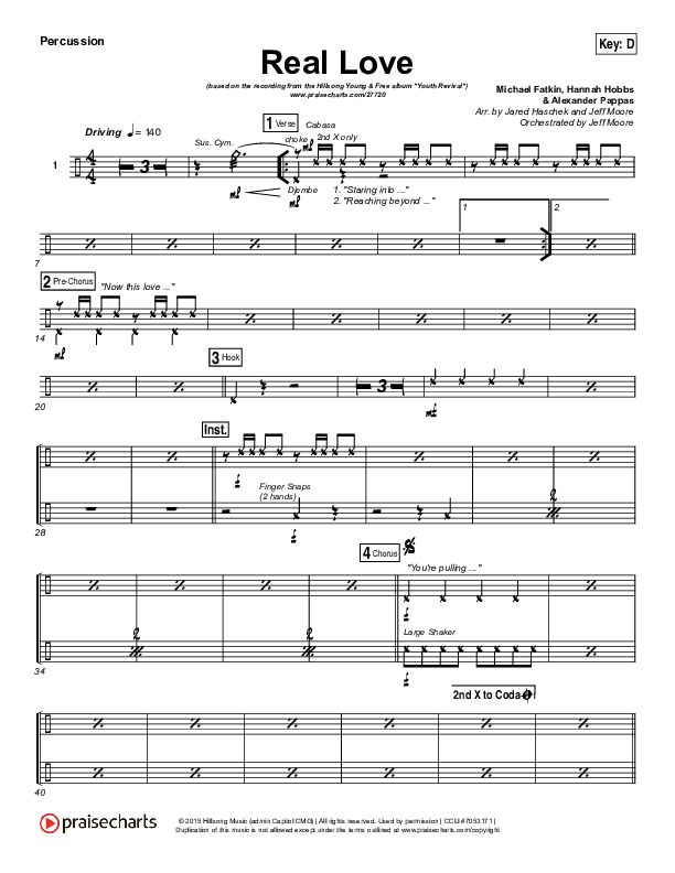 Real Love Percussion (Hillsong Young & Free)