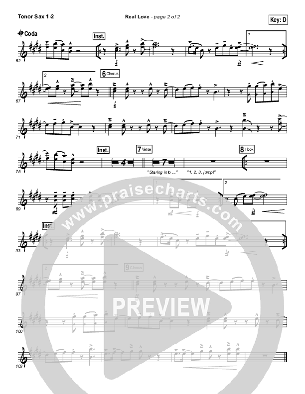 Real Love Tenor Sax 1/2 (Hillsong Young & Free)