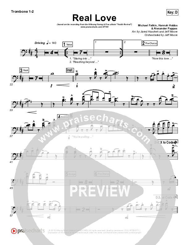 Real Love Trombone 1/2 (Hillsong Young & Free)