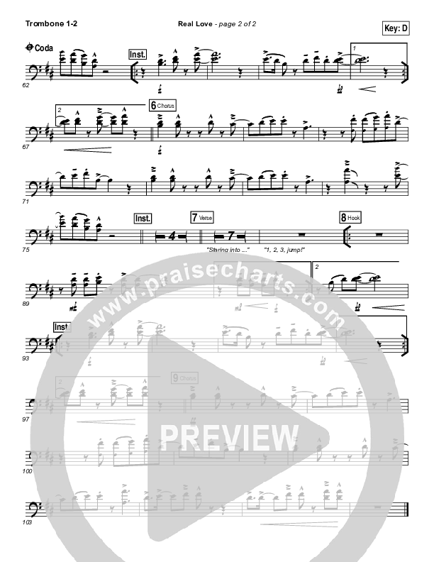 Real Love Trombone 1/2 (Hillsong Young & Free)