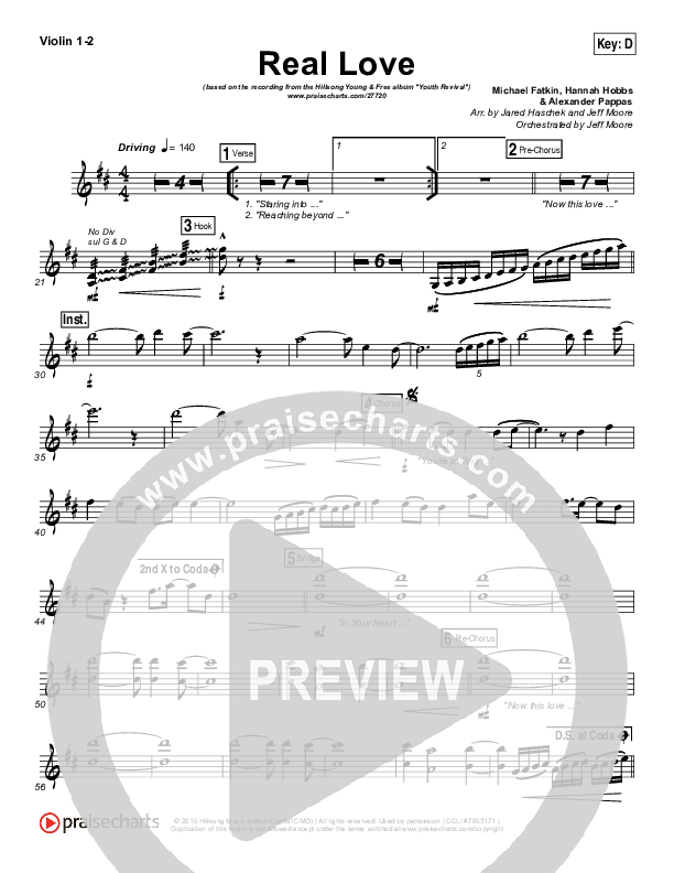 Real Love Violin 1/2 (Hillsong Young & Free)