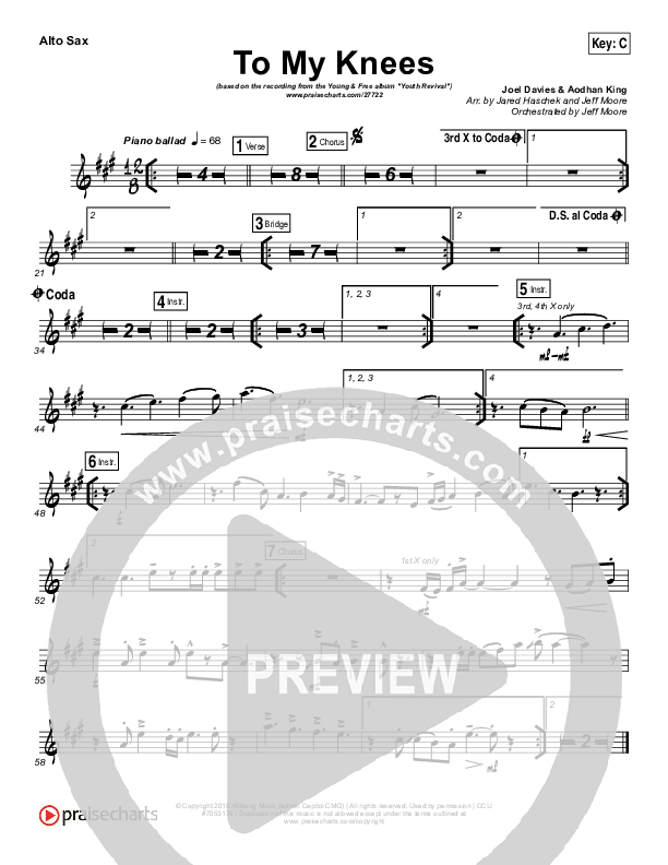 To My Knees Alto Sax (Hillsong Young & Free)