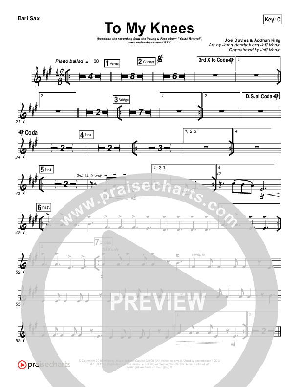 To My Knees Bari Sax (Hillsong Young & Free)