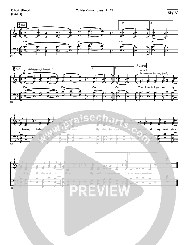 To My Knees Choir Vocals (SATB) (Hillsong Young & Free)