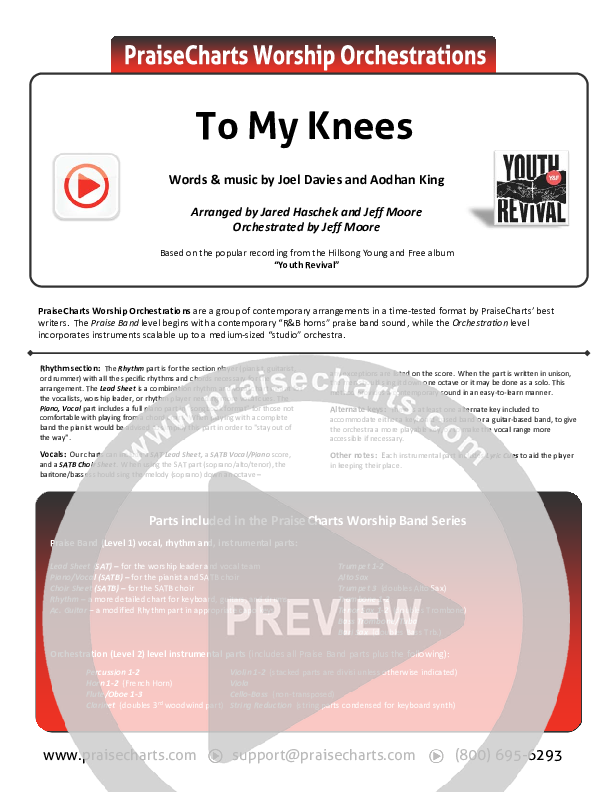 To My Knees Cover Sheet (Hillsong Young & Free)