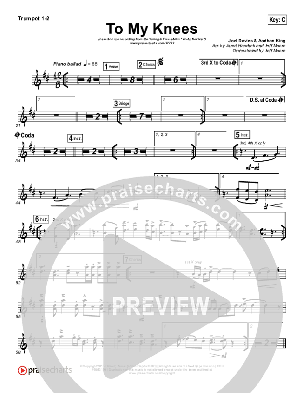 To My Knees Brass Pack (Hillsong Young & Free)