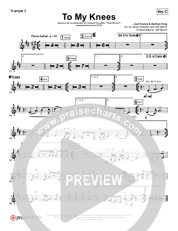 To My Knees Brass Pack (Hillsong Young & Free)