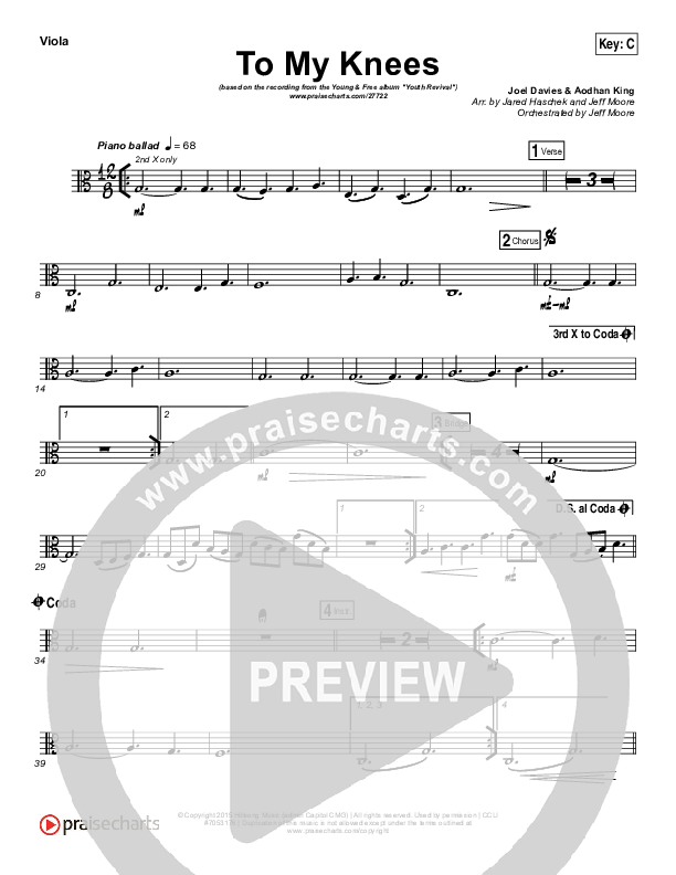 To My Knees Viola (Hillsong Young & Free)