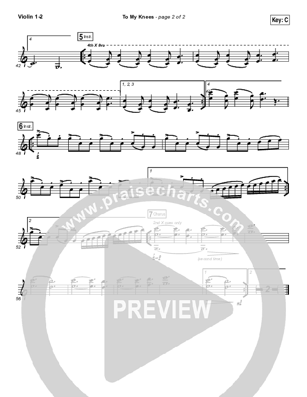 To My Knees Violin 1/2 (Hillsong Young & Free)