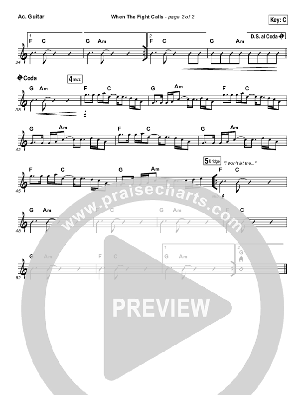 When The Fight Calls Acoustic Guitar (Hillsong Young & Free)