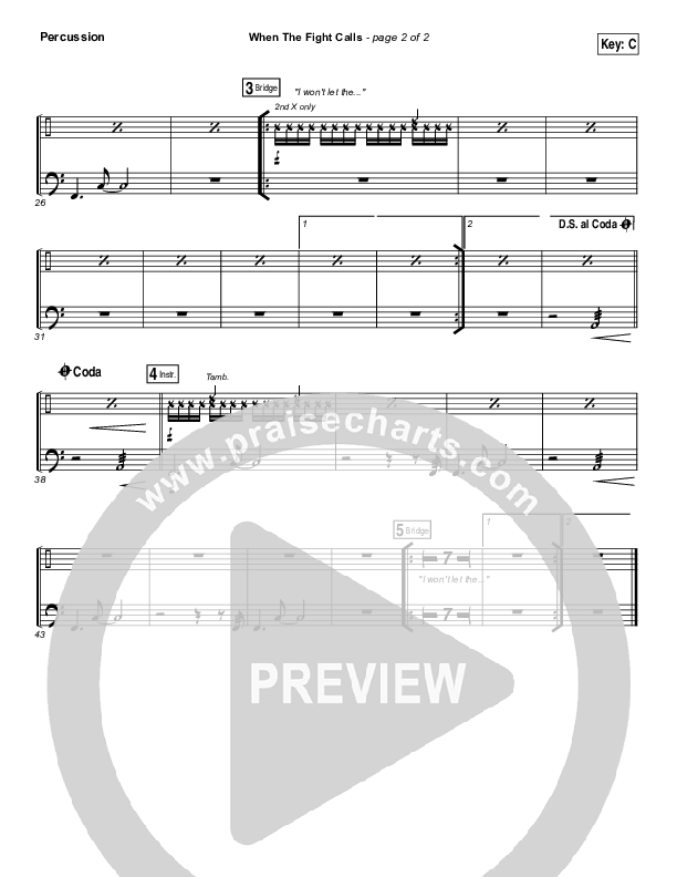 When The Fight Calls Percussion (Hillsong Young & Free)