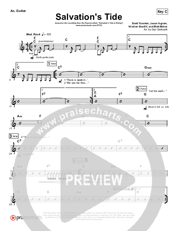 Salvation's Tide Rhythm Chart (Kristian Stanfill / Passion)