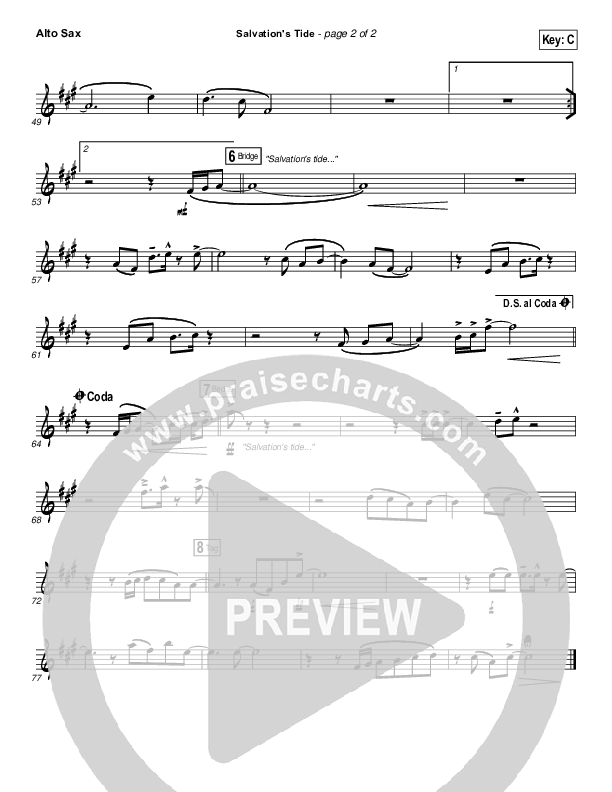 Salvation's Tide Alto Sax (Kristian Stanfill / Passion)