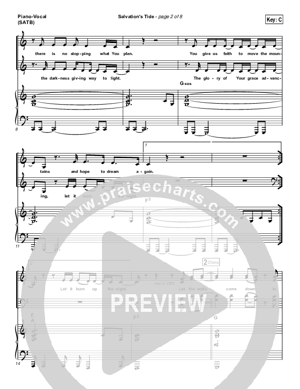 Salvation's Tide Piano/Vocal (SATB) (Kristian Stanfill / Passion)