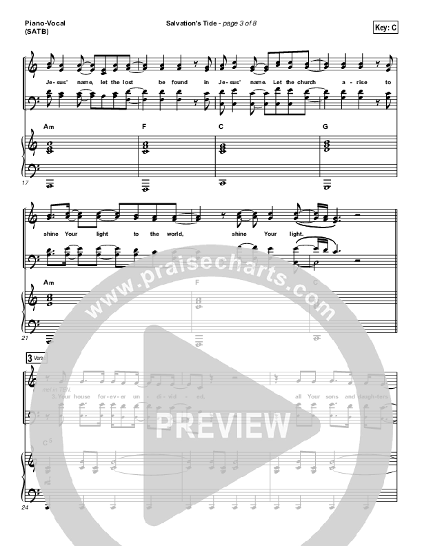Salvation's Tide Piano/Vocal (SATB) (Kristian Stanfill / Passion)